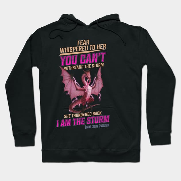 Breast Cancer Awareness Dragon Hoodie by Mystik Media LLC